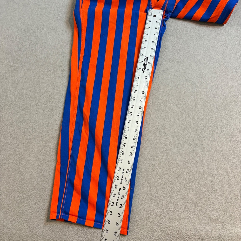 Game Bibs Orange Blue Striped Overalls Unisex Small Gameday Tailgate Cotton Bibs - Picture 8 of 9